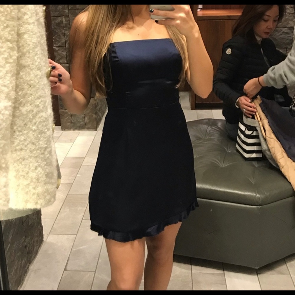 Aritzia Wilfred Satin Mini Black Dress Size 0